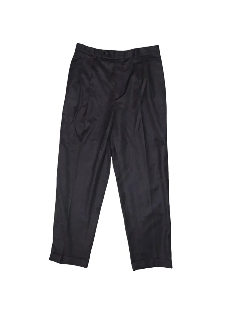 Vtg Banana Republic Pants Mens 36R Charcoal Gray Lined Straight Pleated Cuffed